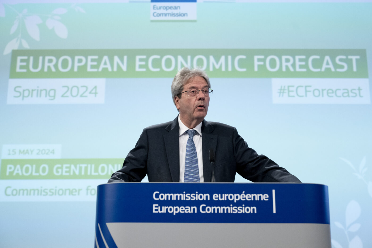 Paolo Gentiloni ist EU-Kommissar für Wirtschaft und hat die EU-Frührahrsprognose präsentiert © European Union, 2024